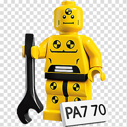 Lego Figure Icons, Lego Crash Test Dummy transparent background PNG clipart