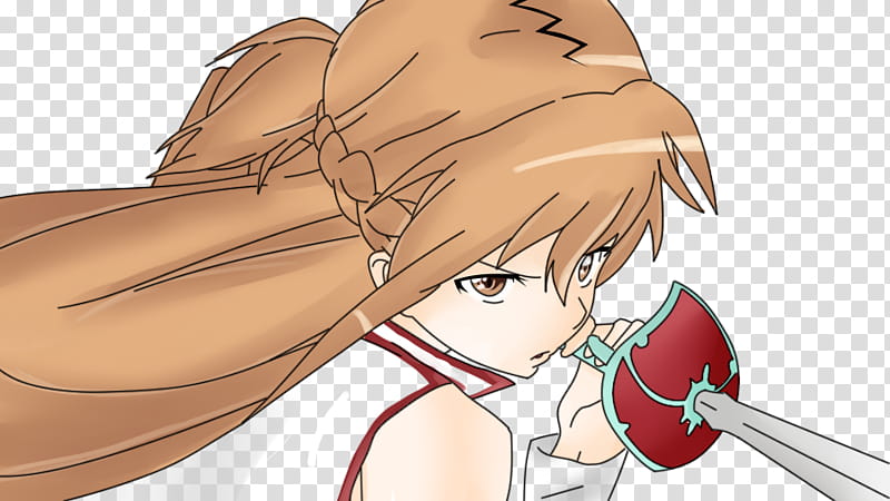 yuuki asuna with sai transparent background PNG clipart