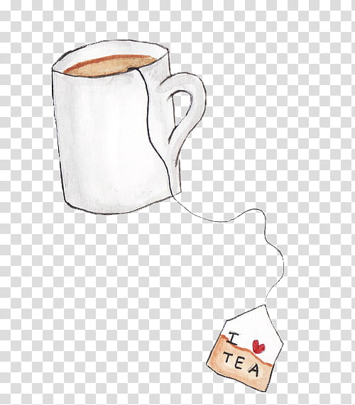 New , white mug filled with tea transparent background PNG clipart
