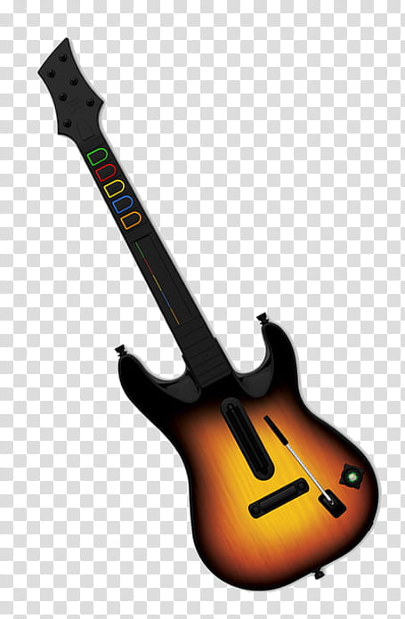 Guitar s, brown and black Guitar Hero game controller transparent background PNG clipart