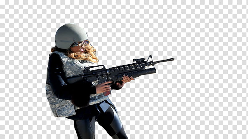 WWE Divas open fire at Fort Bennings weapons range, girl holding rifle transparent background PNG clipart
