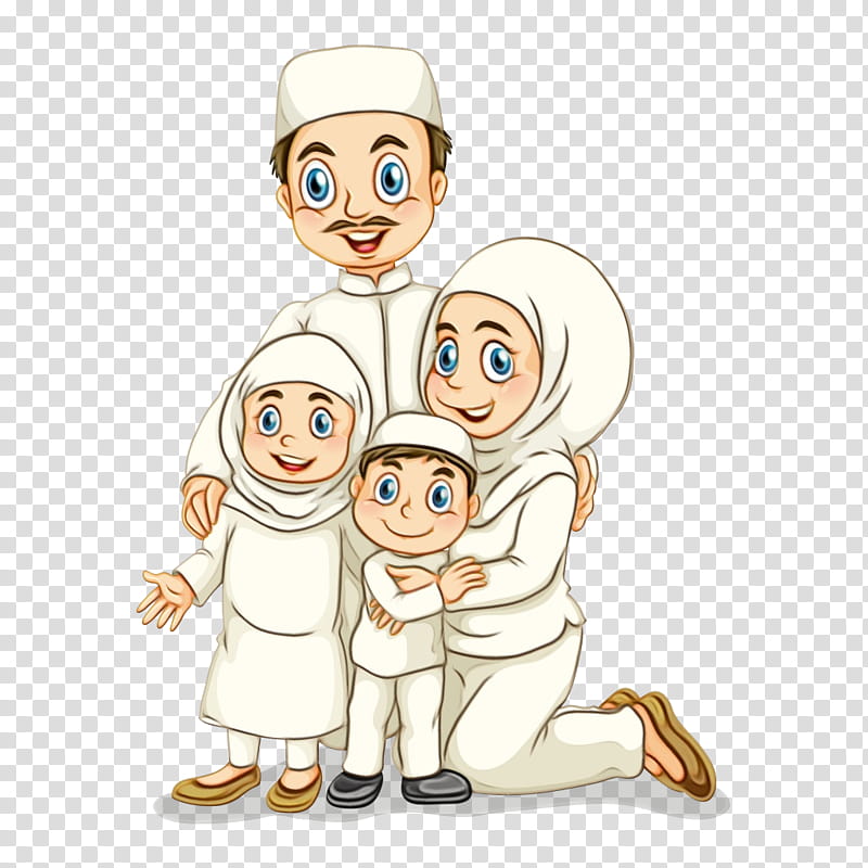 Happy Family, Muslim, Mosque, Religion, Cartoon, People, Human, Finger transparent background PNG clipart