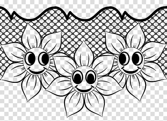 ba, three sunflower sketches transparent background PNG clipart