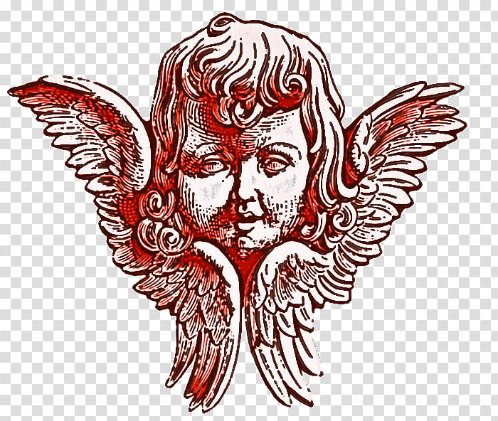 head wing drawing tattoo angel, Demon, Mouth, Tshirt, Mythology transparent background PNG clipart