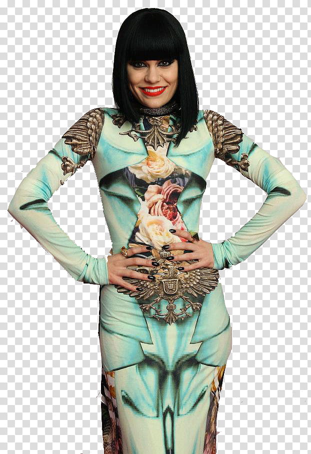 smiling Jessie J with her hands on her hip transparent background PNG clipart