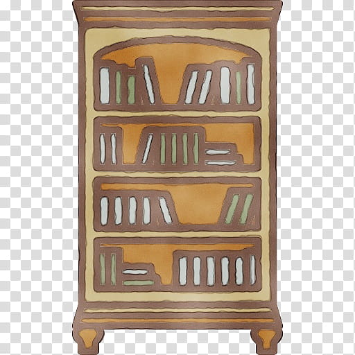 furniture shelf bookcase shelving cupboard, Watercolor, Paint, Wet Ink, Wood Stain, Drawer transparent background PNG clipart