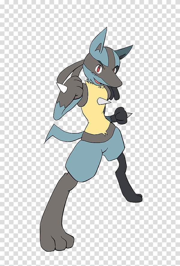 Lucario suit , blue and gray wolf illustration transparent background PNG clipart