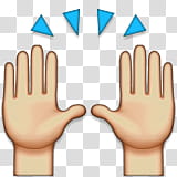 two hands up with four blue triangles icon transparent background PNG clipart