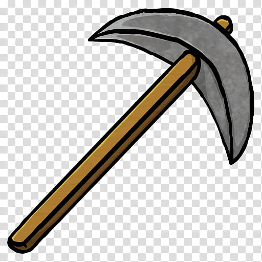 MineCraft Icon  , Stone Pickaxe, brown and gray pick axe transparent background PNG clipart