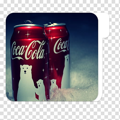 two Coca-cola soda cans transparent background PNG clipart