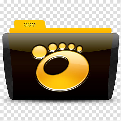 black and yellow GOM folder transparent background PNG clipart