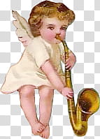 angel plying saxophone illustration transparent background PNG clipart