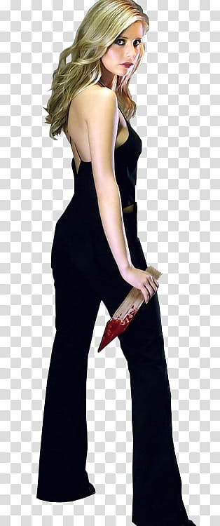 Buffy, woman in black dress transparent background PNG clipart