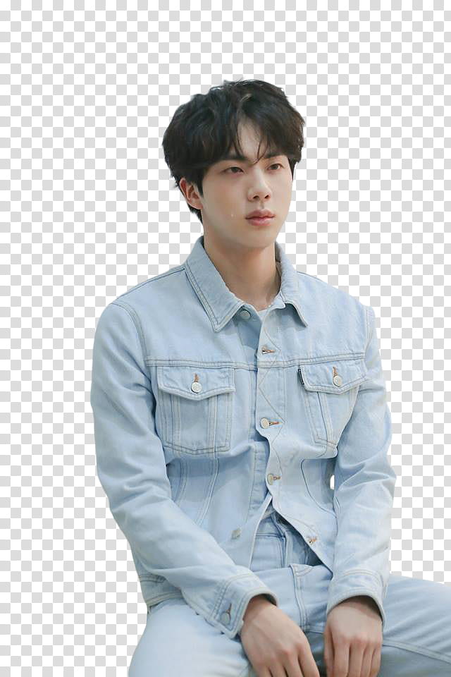 BTS LY Tear shoot Sketch, man wearing blue button-up long-sleeved shirt transparent background PNG clipart