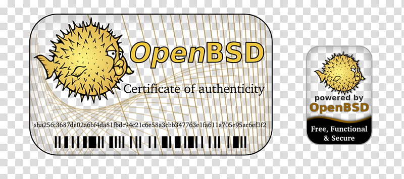 OpenBSD label stickers, OpenBSD Certificate of Authenticity transparent background PNG clipart