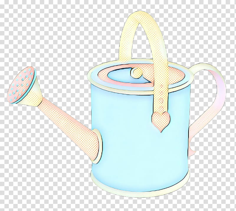 pop art retro vintage, Watering Cans, Teapot, Turquoise, Cup transparent background PNG clipart