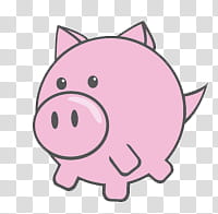 Kawaii Cutes, pink pig illustration transparent background PNG clipart