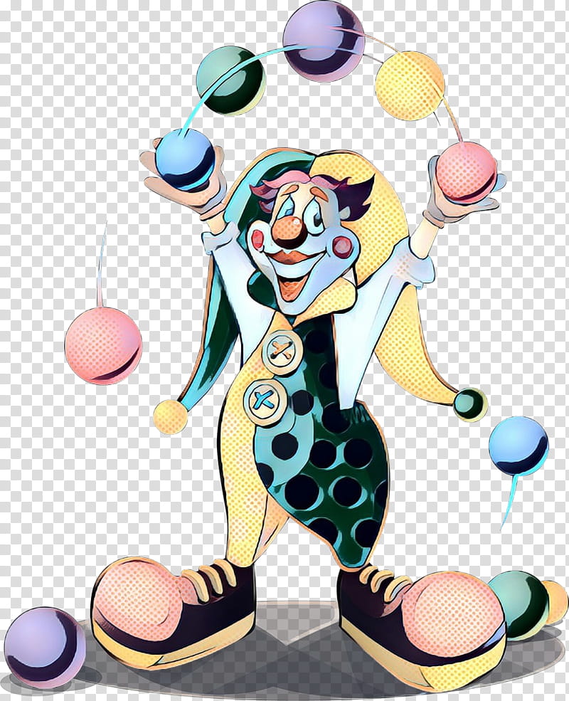 pop art retro vintage, Clown, Juggling, Circus, Circus CLOWN, Drawing, Jester, Clown Alley transparent background PNG clipart