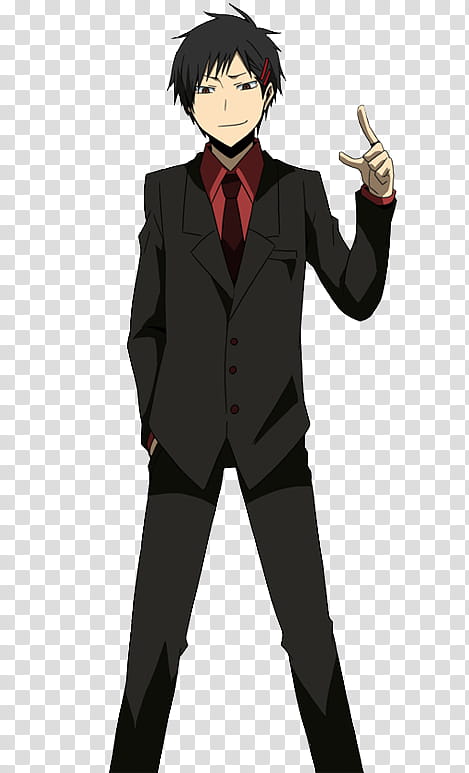 Anime Guys, black haired man transparent background PNG clipart