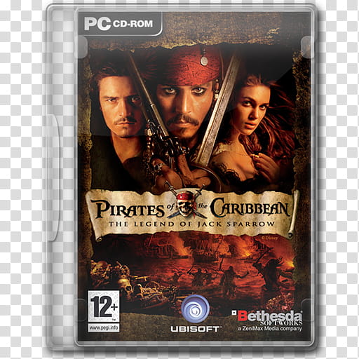 Game Icons , Pirates-of-the-Caribbean, Pirates of the Caribbean The Legend of Jack Sparrow PC CD-ROM case transparent background PNG clipart