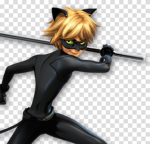 Miraculous Ladybug And Chat Noir, anime character holding stick transparent  background PNG clipart