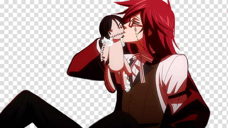 FREE TO USE Grell Kissing Bassy Doll Render transparent background PNG clipart