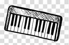 , black and white electronic keyboard transparent background PNG clipart