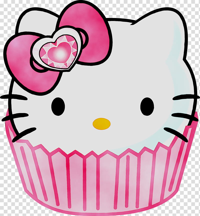 Hello Kitty Drawing, Birthday
, Cupcake, Hello Kitty Online, Sanrio, Pink, Baking Cup, Cheek transparent background PNG clipart