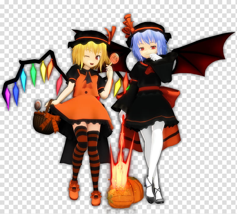 Halloween Scarlet Sisters, two game characters transparent background PNG clipart