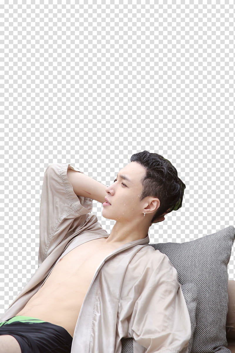 LAY EXO S, man lying on pillow transparent background PNG clipart