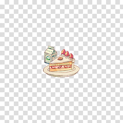 Kawaii Food CamyG, cake with strawberry toppings transparent background PNG clipart