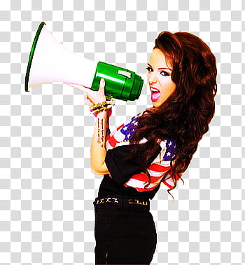 Cher Lloyd, woman holding megaphone transparent background PNG clipart