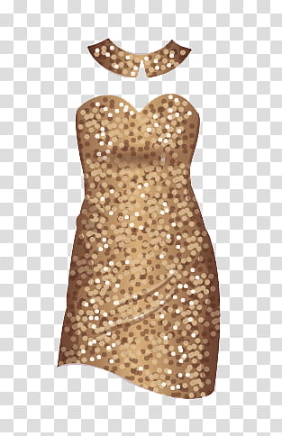 Elegant Dress, brown glittered dres transparent background PNG clipart