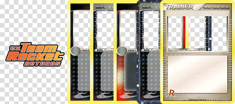 TRR Blanks, five Team Rocket trading cards transparent background PNG clipart