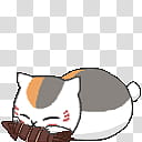 Nyanko sensei Shimeji, white and gray cat sleeping transparent background PNG clipart