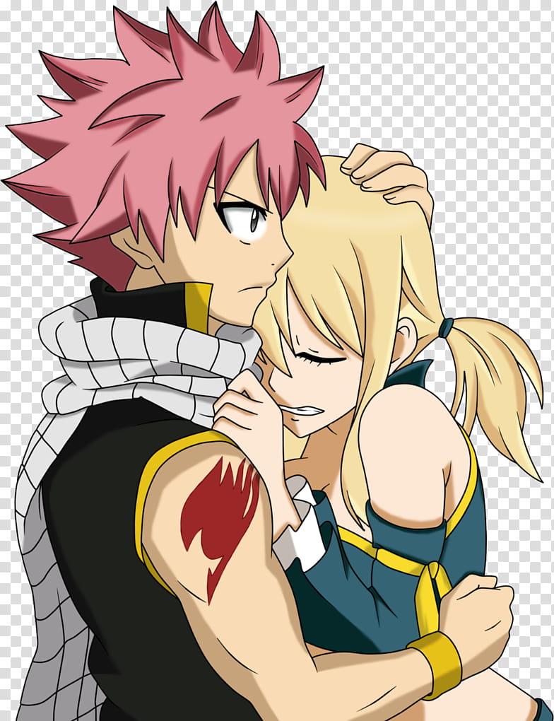 Nalu, Natsu and Lucy of Fairy Tail transparent background PNG clipart