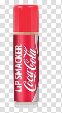 AESTHETIC GRUNGE, red Coca-Cola lip smacker bottle transparent background PNG clipart