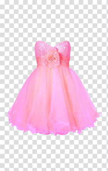 Vestidos Dress, girl's pink strapless dress transparent background PNG clipart