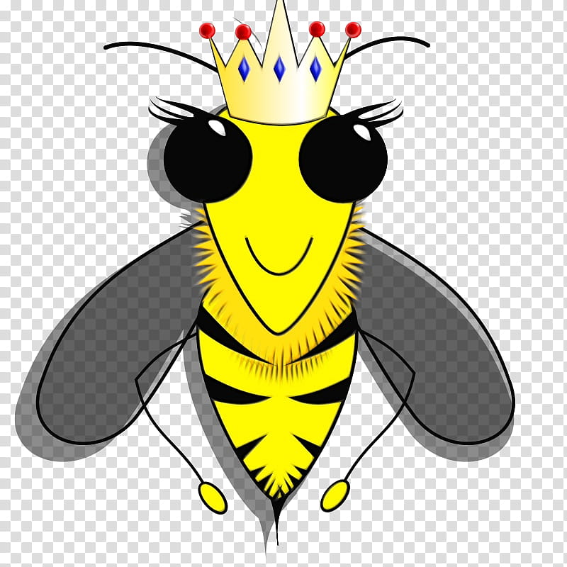 Watercolor Drawing, Paint, Wet Ink, Bee, Bumblebee, Honey Bee, Queen Bee, Worker Bee transparent background PNG clipart