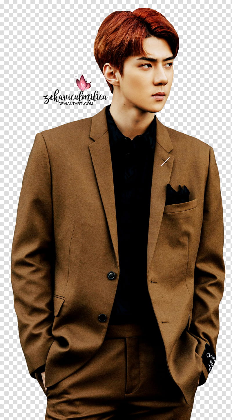 EXO Sehun Don t Mess Up My Tempo, man wearing brown suit transparent background PNG clipart