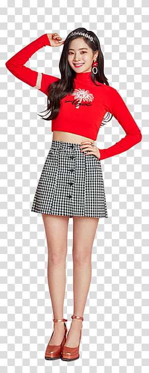 TWICE What Is Love, woman raising her right hand transparent background PNG clipart thumbnail