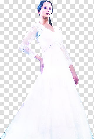 de Katniss y Peeta Boda Catching Fire, woman wearing white dress transparent background PNG clipart