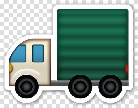 EMOJI STICKER , green and white truck transparent background PNG clipart