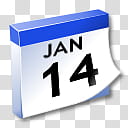 WinXP ICal, January  calendar icon transparent background PNG clipart