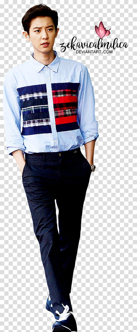 EXO Chanyeol W Korea, man standing transparent background PNG clipart