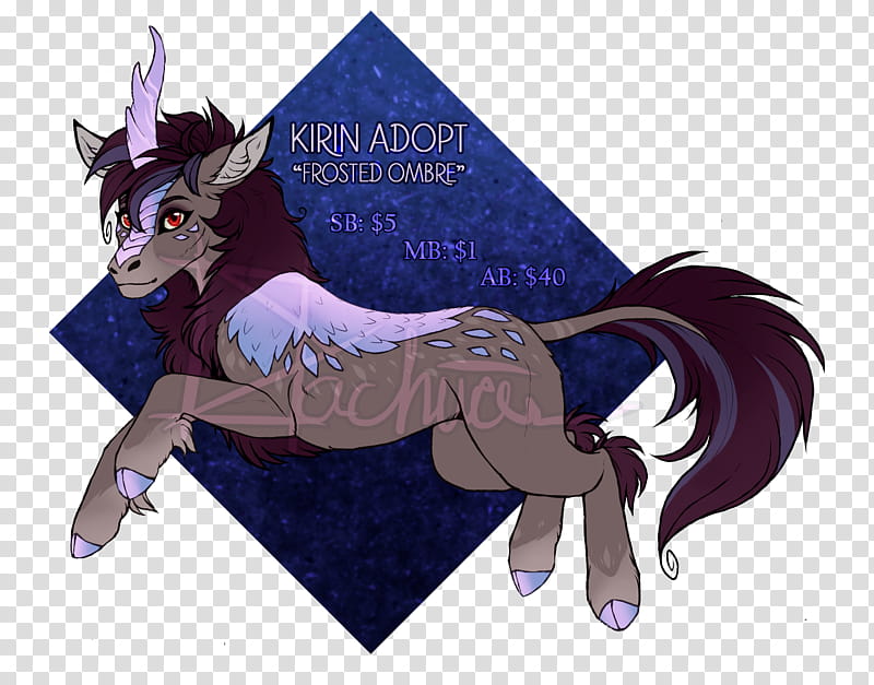 Frosted ombre Kirin adopt CLOSED transparent background PNG clipart