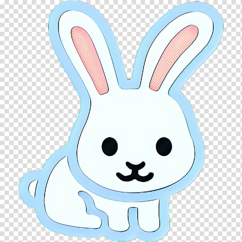 Easter Bunny Emoji, Pop Art, Retro, Vintage, Rabbit, European Rabbit, Whiskers, Emoticon transparent background PNG clipart