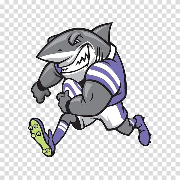 Great White Shark, Rugby Football, Cartoon, Mascot, Animation, Tail, Style transparent background PNG clipart