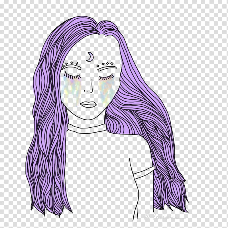 Purple aesthetic , pink haired woman transparent background PNG clipart
