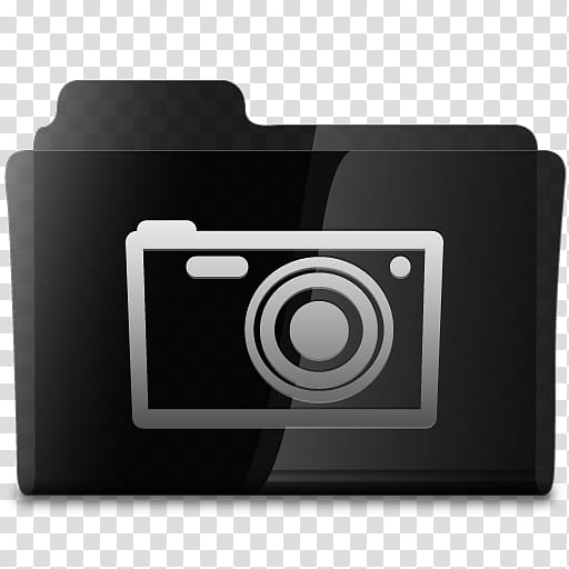 Black Glassy Set, camera folder illustration transparent background PNG clipart